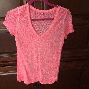 AE V-Neck Tee, Medium, Pink, Soft
